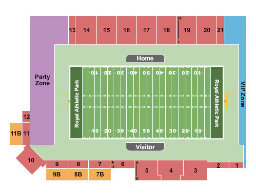 Royal Athletic Park Football Seating Chart