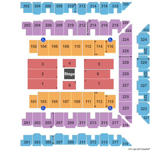 CFG Bank Arena Black & Brown Comedy Seating Chart