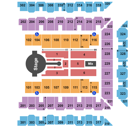 CFG Bank Arena Blake Shelton Seating Chart