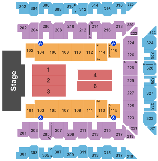 CFG Bank Arena End Stage Seating Chart