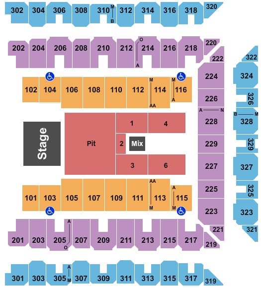 CFG Bank Arena Five Finger Death Punch Seating Chart
