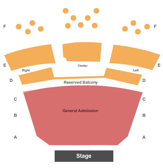 Royal Oak Music Theatre GA Main Floor-Reserved BAlcony Seating Chart