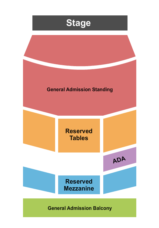 Royal Oak Music Theatre GA Flr & Balc/RSV Tables & Mezz Seating Chart