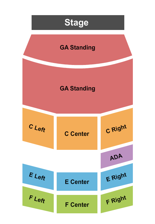 Royal Oak Music Theatre GA Stand Res E&F Seating Chart