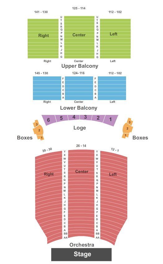 seating chart for Royal Theater- BC - End Stage - eventticketscenter.com