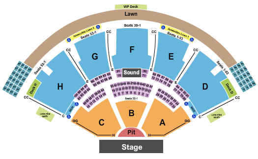 Ruoff Music Center Endstage GA Pit - Row H Seating Chart