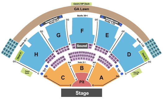seating chart for Ruoff Music Center Endstage Tables GA Pit - eventticketscenter.com