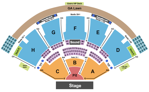 Ruoff Music Center Endstage Tables GA Pit Seating Chart