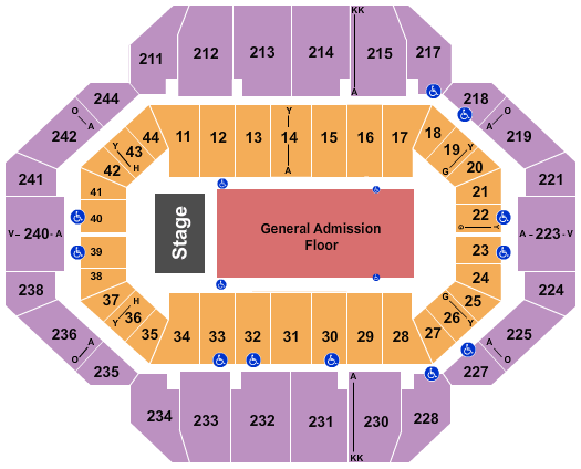 seating chart for Rupp Arena At Central Bank Center - End Stage GA Floor - eventticketscenter.com