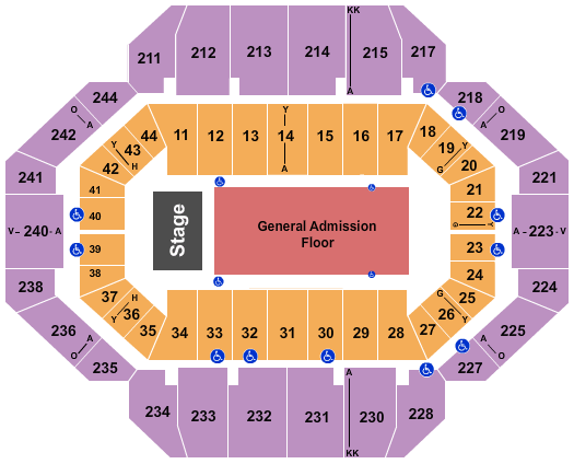 Rupp Arena At Central Bank Center End Stage GA Floor Seating Chart