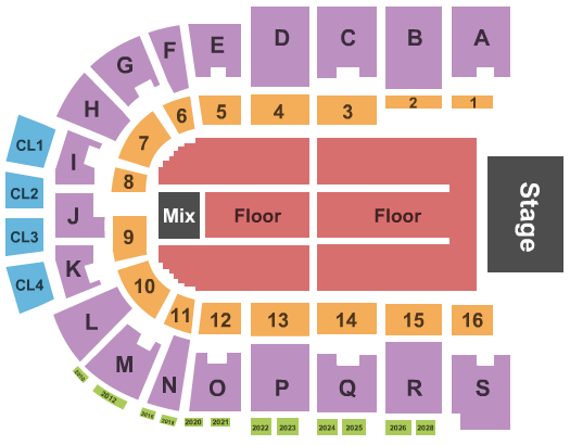Ice Arena at The Monument End Stage Seating Chart