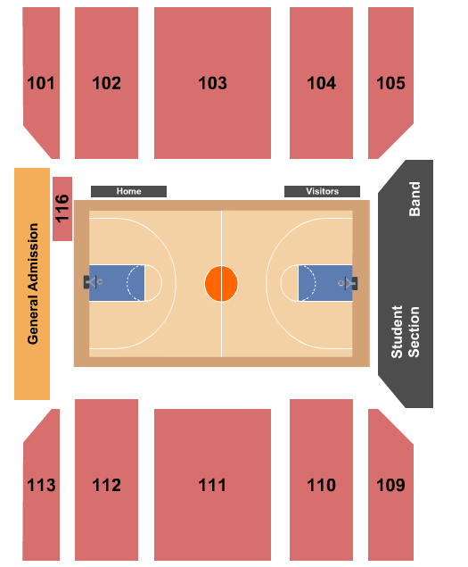 Ryan Center & DJ Sokol Arena Basketball-2 Seating Chart