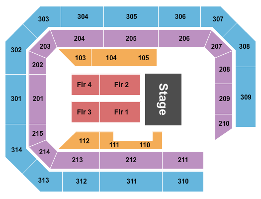 Ryan Center End Stage 2 Seating Chart
