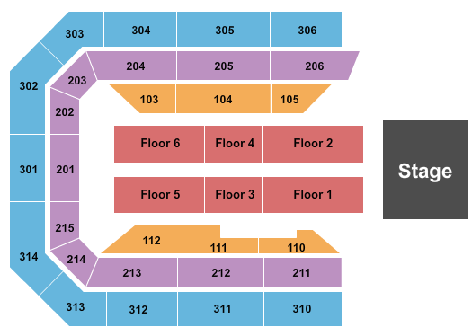 Ryan Center Endstage 3 Seating Chart