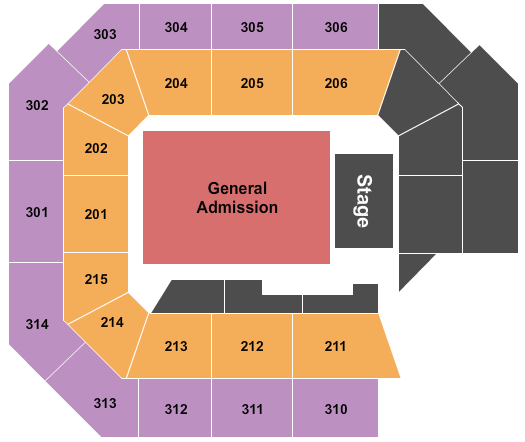 Ryan Center Endstage GA Floor Seating Chart