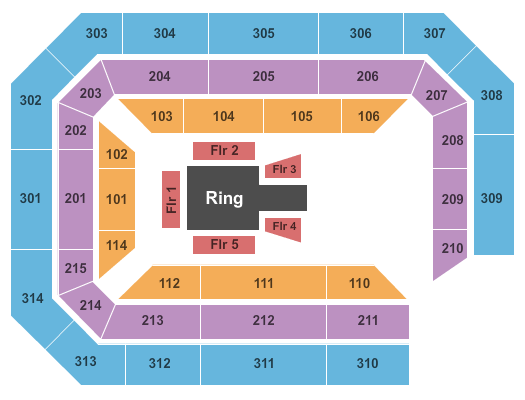 Ryan Center WWE NXT Seating Chart