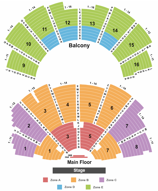 Ryman Auditorium Endstage Int Zone Seating Chart