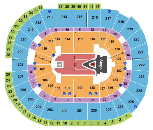 SAP Center (formerly HP Pavilion) Seating Chart