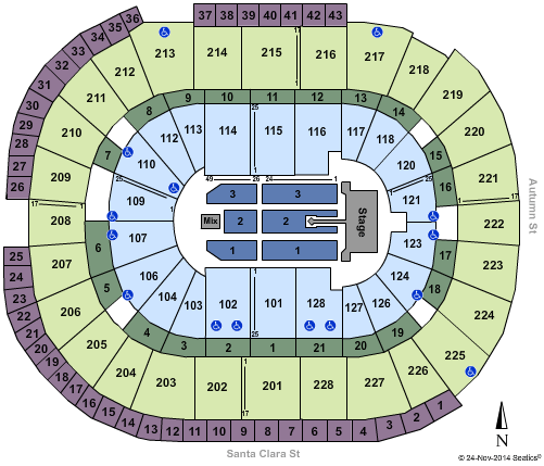 SAP Center Barry Manilow Seating Chart