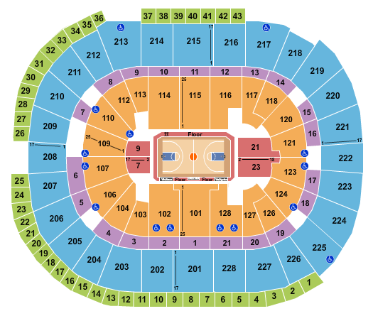 SAP Center Basketball - WNBA Seating Chart