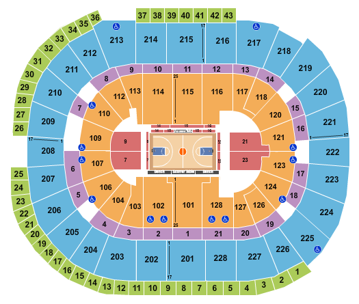 SAP Center Basketball 2 Seating Chart