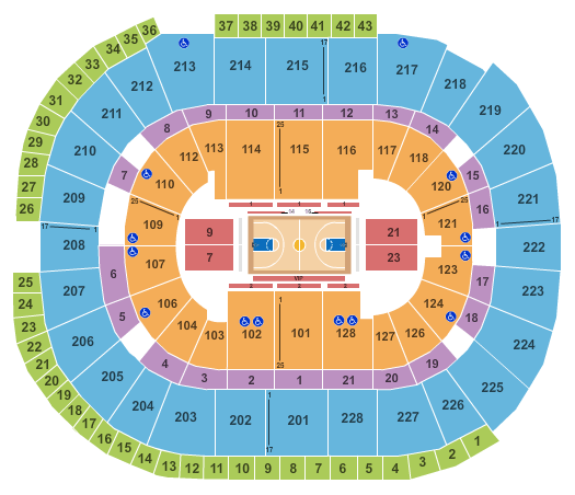 SAP Center Basketball Seating Chart