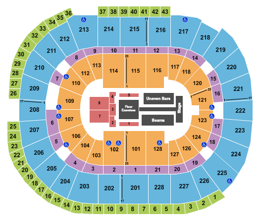 SAP Center Gold Over America Tour Seating Chart