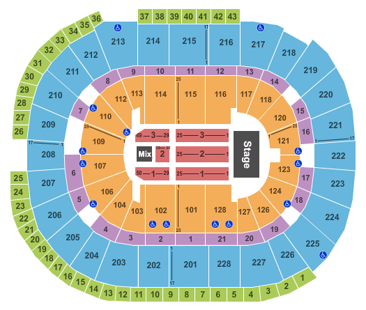 SAP Center Hall and Oats Seating Chart