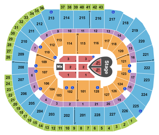 SAP Center Pink Seating Chart