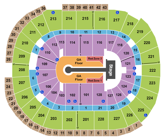 SAP Center U2 2018 Seating Chart