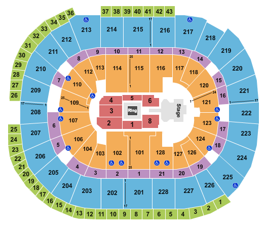 SAP Center WWE 2023 Seating Chart