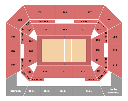 TU Arena at Towson University Volleyball Seating Chart