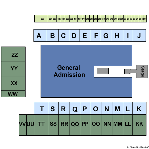 SMS Equipment Stadium at Shell Place GA Floor Seating Chart