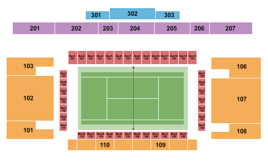 seating chart for Styslinger/Altec Tennis Complex - Tennis - eventticketscenter.com