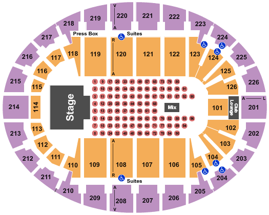 SNHU Arena Endstage Tables Seating Chart