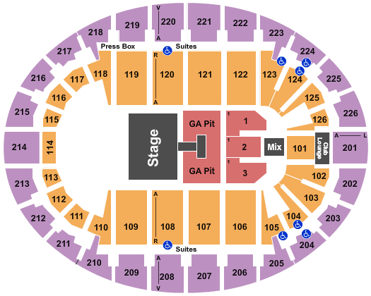 SNHU Arena Kane Brown Seating Chart