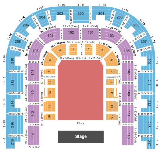 Sacramento Memorial Auditorium Endstage GA Flr Seating Chart