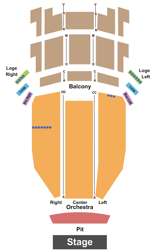Saenger Theatre - FL End Stage Seating Chart