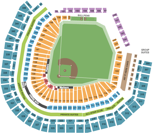 T-Mobile Park Standard Seating Chart