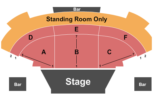 Sahara Theater At Sahara Hotel & Casino Endstage w/ SRO Seating Chart
