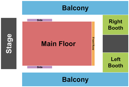Saint Andrews Hall - Detroit GA Floor/Balc + Sides & Booths Seating Chart
