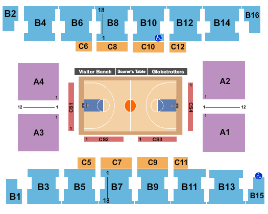 Salem Civic Center Basketball Globetrotters Seating Chart