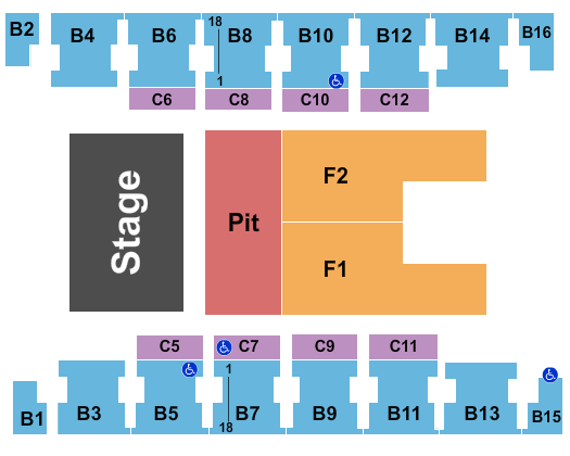 Salem Civic Center Endstage GA Pit 2 Seating Chart