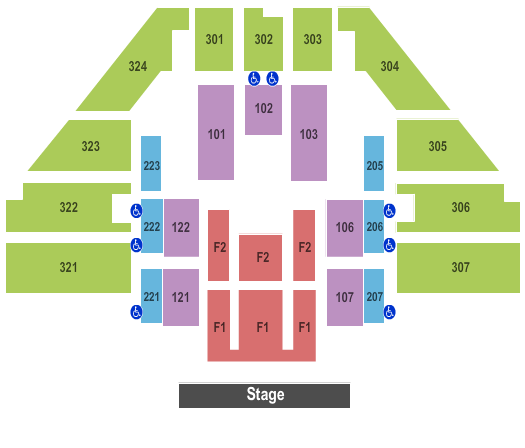 Tony's Pizza Events Center Beach Boys - Temptations Seating Chart