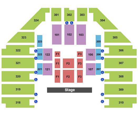 Tony's Pizza Events Center Endstage Seating Chart