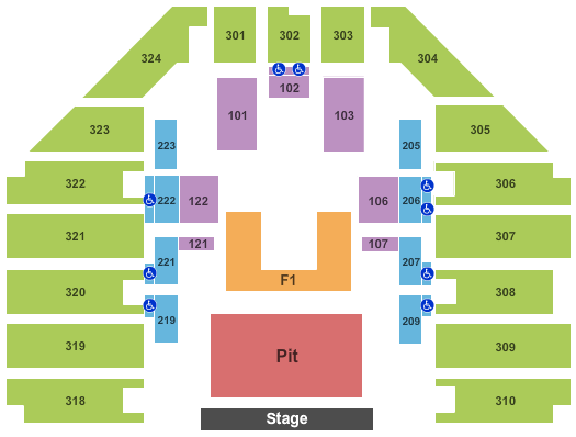 Tony's Pizza Events Center Justin Moore & Lee Brice Seating Chart