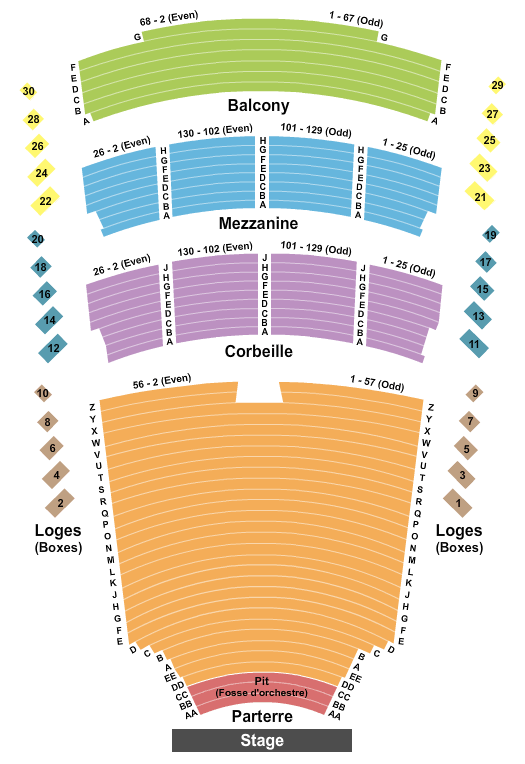 Salle Wilfrid-Pelletier At Place Des Arts Seating Chart