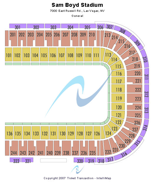 Sam Boyd Stadium General Seating Chart