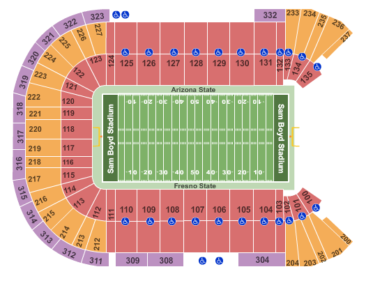 Sam Boyd Stadium Las Vegas Bowl Football Seating Chart