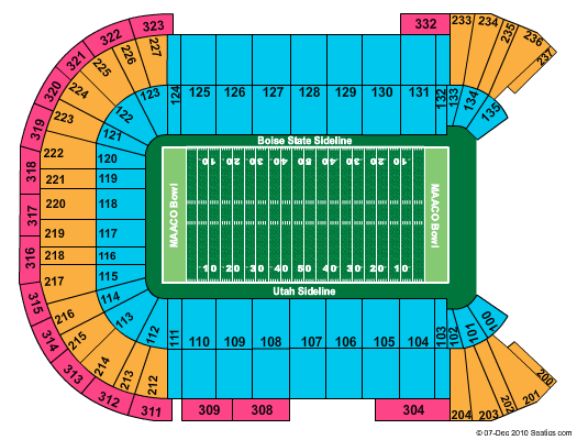 Sam Boyd Stadium MAACO Bowl 2010 Seating Chart